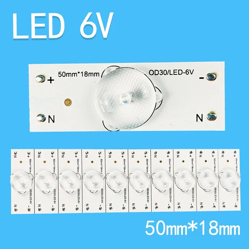 Nieuwe Led Backlight Strip 6V Lamp Kralen 50Mm * 18Mm Voor Led Tv Reparatie 32-75 Inch Led Tv Back Optische Lens Filter