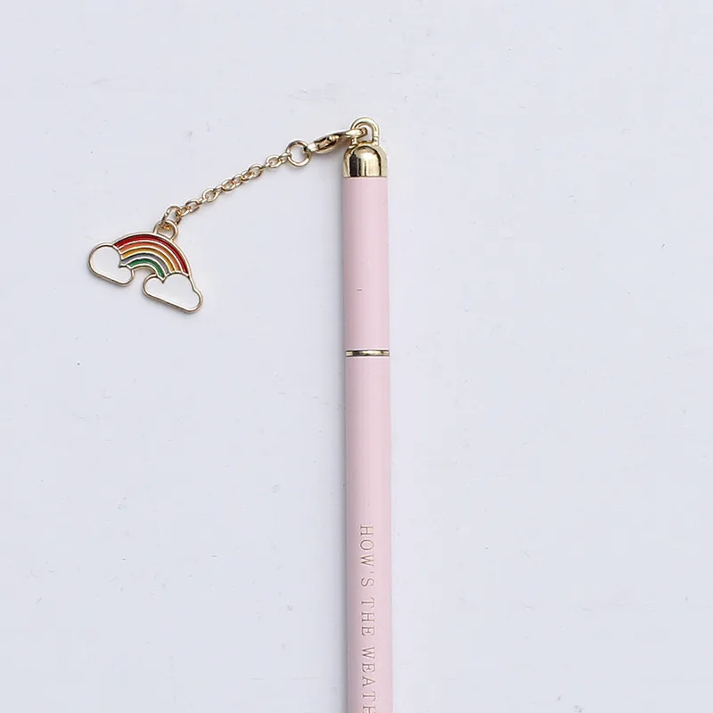 0.5mm black heavy feel metal pen thin rod pendant metal pen signature gel pen Glass pen Glass fountain pen