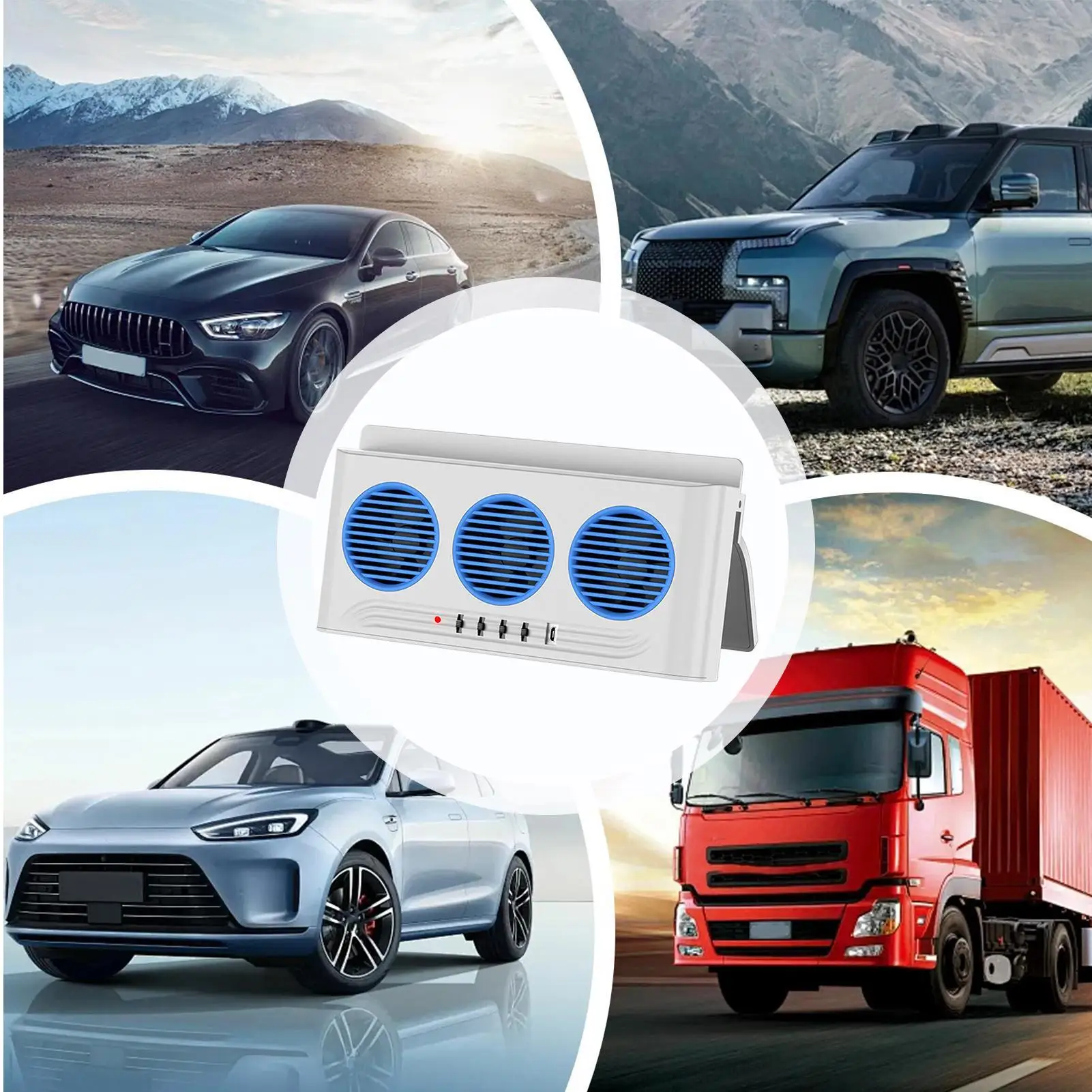 

Солнечный вентилятор для автомобильного окна с тремя выходами, очиститель воздуха, охладитель с подсветкой, автомобильный вентилятор для фургонов, грузовиков, автомобилей для дальних поездок, автодомов, внедорожников, для ежедневного использования