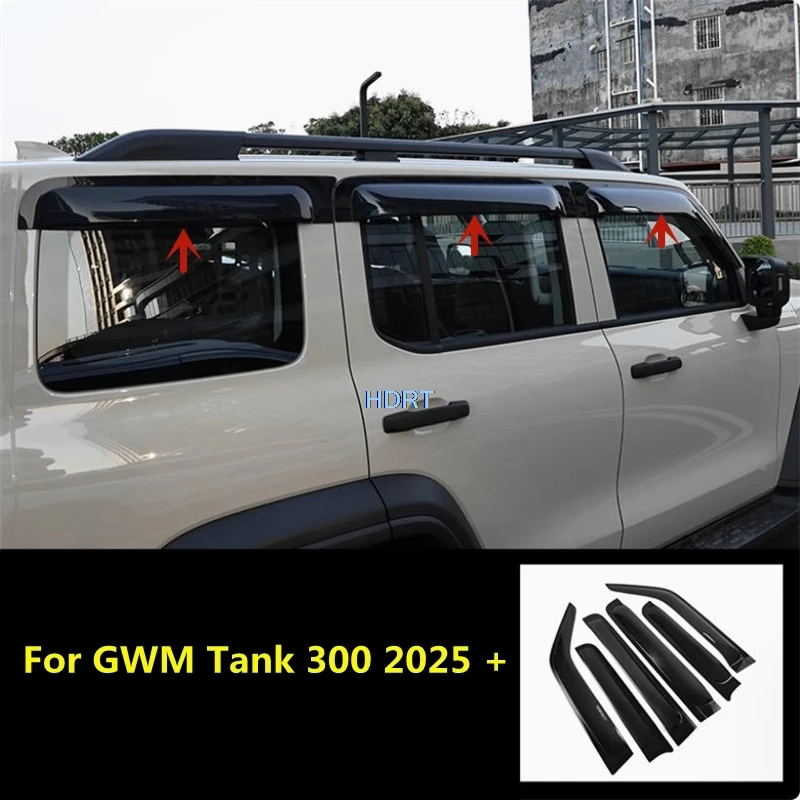 Fit For Great Wall GWM WEY Tank 300 2025 + Car Styling Weather Shield Window Visor Sun Rain Shelter Accessories Exterior Sticker