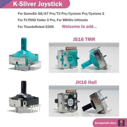 Imagen 1 del producto 2/10 Uds k-sliver JH16 Joystick de efecto Hall JS16 TMR Joystick para FLYDIGI Vader 3 Pro para Gamesir G8 reemplazo 3D palo analógico