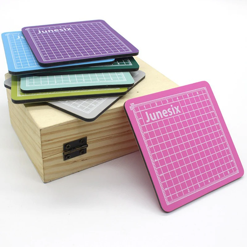 Schneidematte, 1 Stück, buntes Mini-Modell, Gravurblock, Kunstbedarf, Schreibwaren, Schulbedarf, 8 x 8 cm, für Kunstbedarf, Schulwerkzeuge