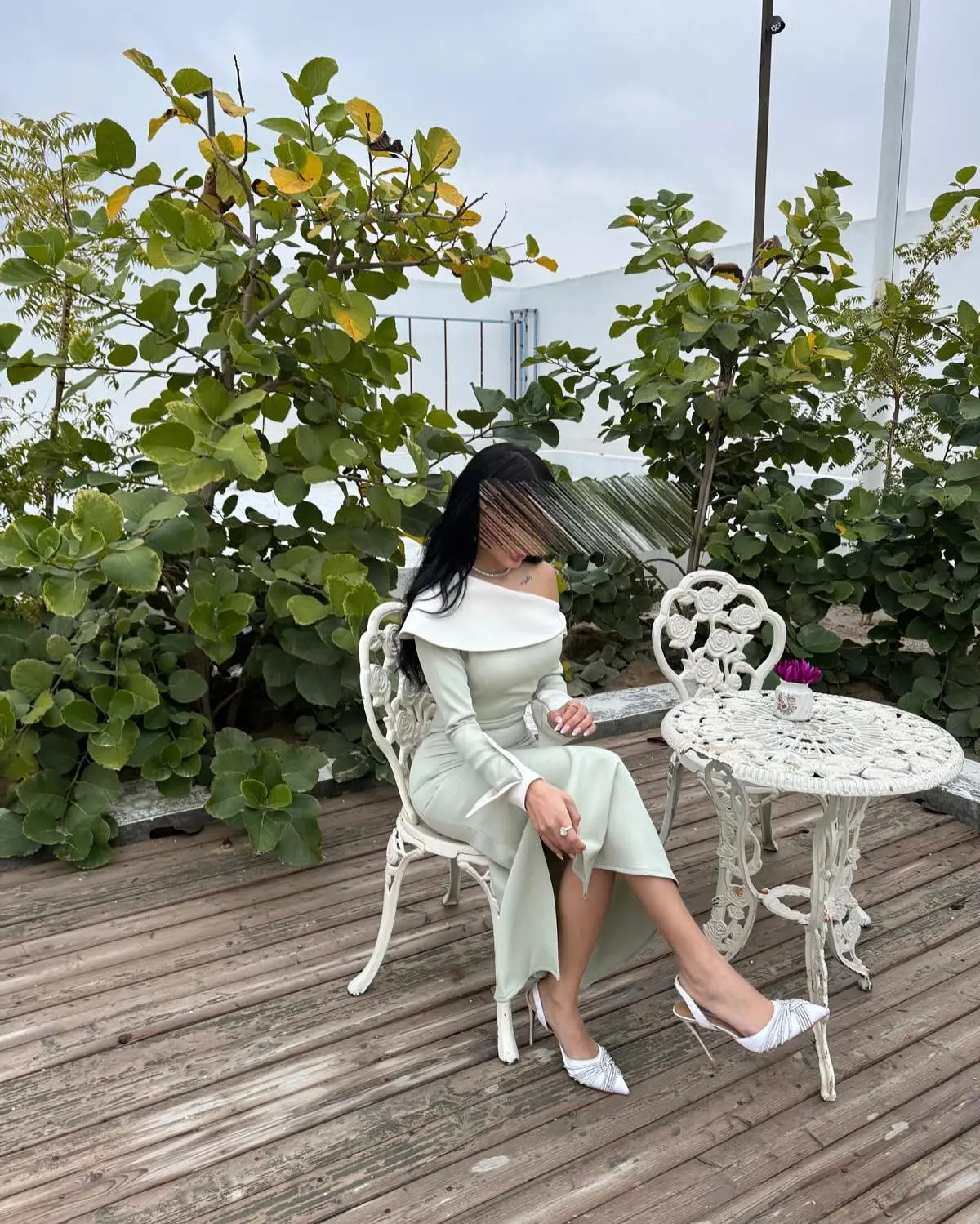 Gaun Malam Kustom Gaun Pesta Bahu Miring Kerah Tinggi Jersey Indah Gaun Acara Khusus Putri Duyung Halus