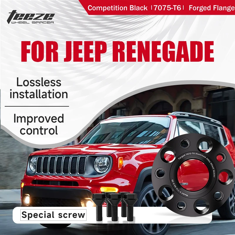 

Teeze 2/4pcs 5x110 65.1 M12 x 1.25 Hub Centric Black Forged wheel spacer For Jeep Renegade Flange Plate 15/20/25/30/35mm