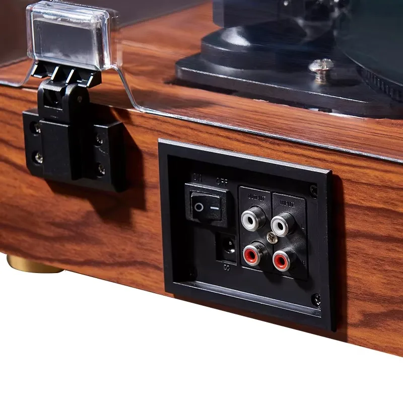 مشغل جراموفون احترافي، سماعة لاسلكية تعمل بالبلوتوث، الوسائط المتعددة، مشغل قرص دوار بتصميم خشبي