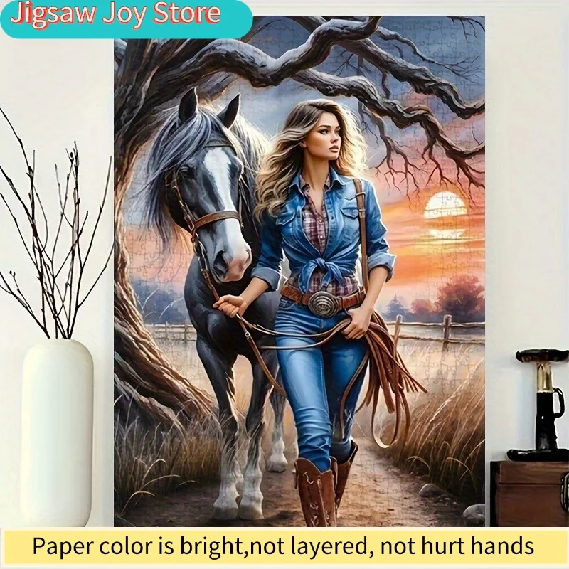 

Пазл «Красавица и Конь» (1000 элементов) для всей семьи - увлекательная головоломка для развития мышления, портативная прямоугольная настольная игра, сложная головоломка