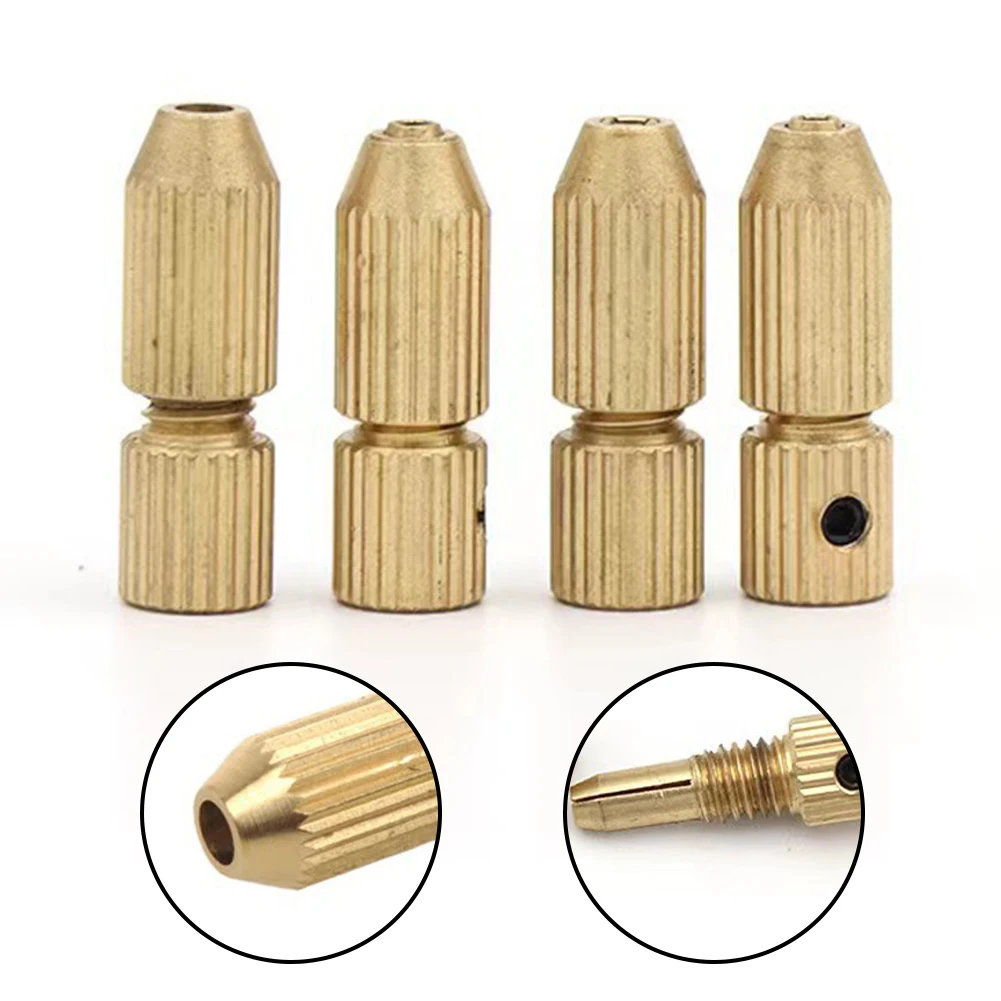 2pcs/set Brass Collet Drill Chucks 2.0mm Shaft Hole Brass Motor Shaft Clamp For Electric Motor Shaft Drill Bit Tool Chuck Adapte