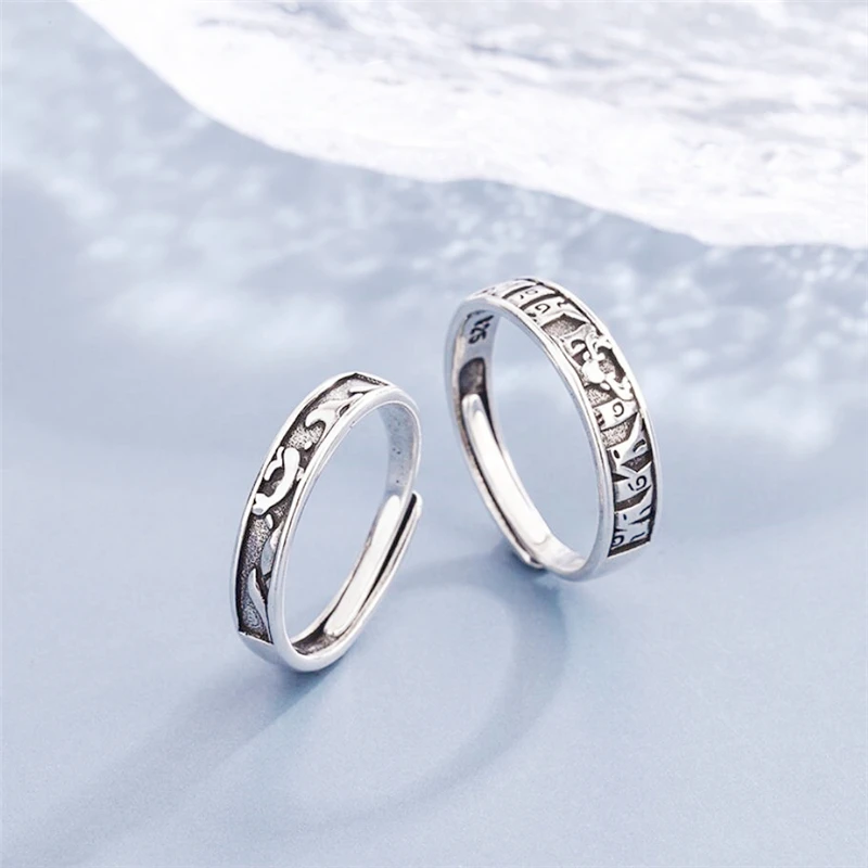 Sole Memory Romantic Couple Deer Whale 925 Sterling Silver Resizable Opening Ring For Women Luxury Jewelry RI951