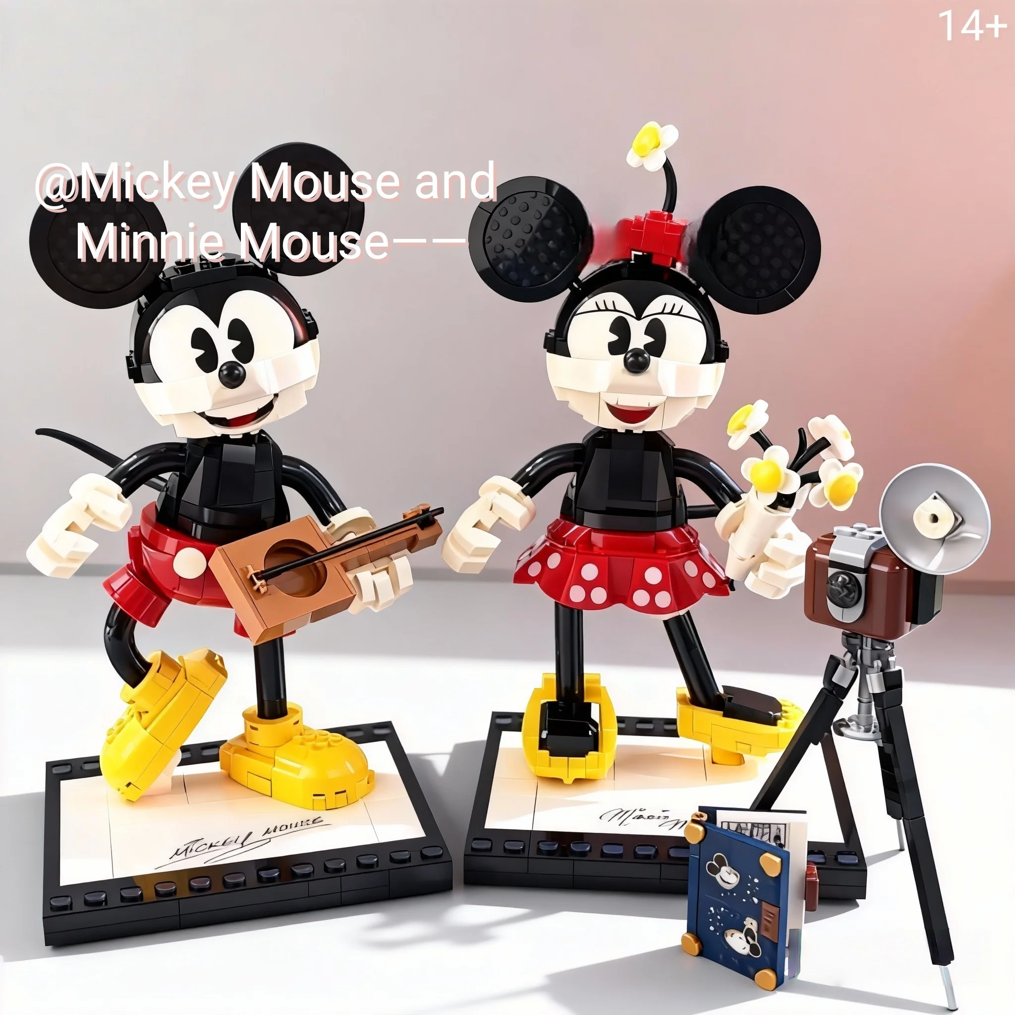 

1739 шт., 3D строительные блоки с Микки и Минни, фигурки героев фильмов, модель мультяшного дисплея, украшение, праздничный подарок, Рождественский подарок