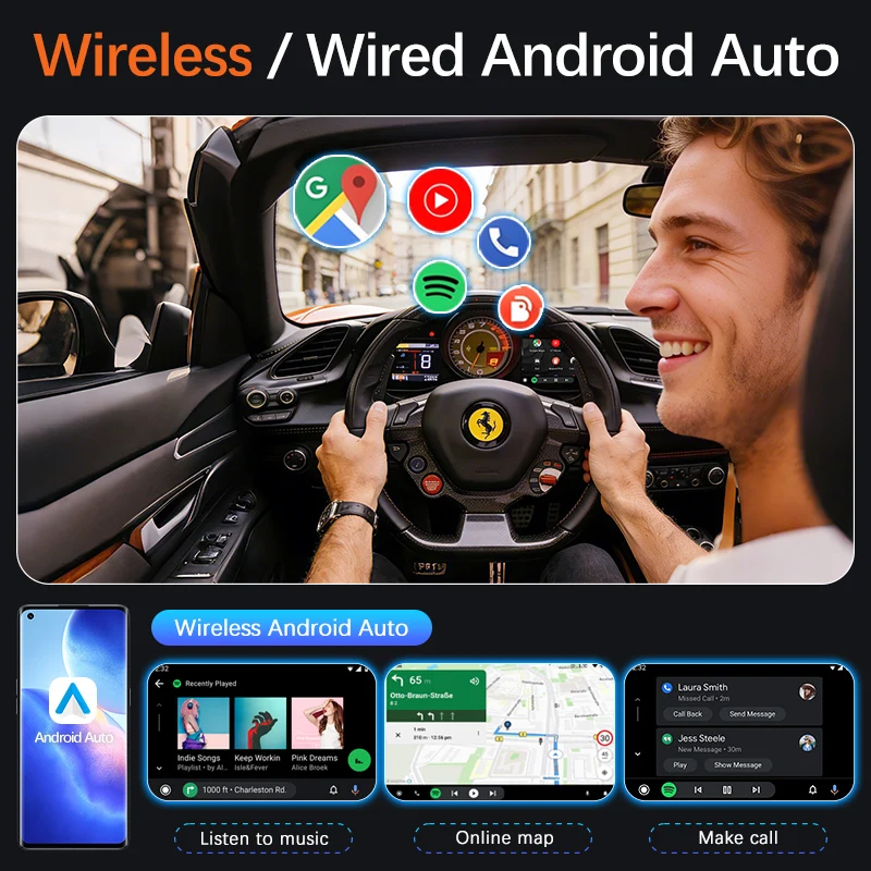 

Sinairyu: Обновление CarPlay и Android Auto с сохранением оригинальных функций, GPS, музыкой и голосовым управлением Siri для Ferrari 458, 488, F12, F8, 812