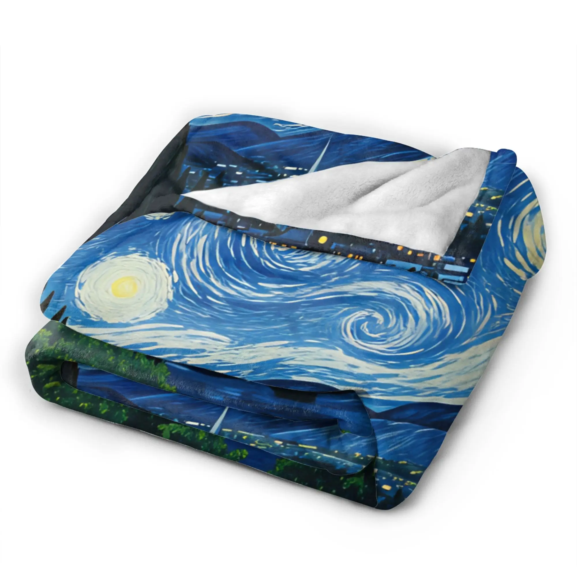Van Gogh Oil Painting Blanket Quality Warm Soft  Throw Blanket Winter Kids Adult Couch Chair Sofa Bed Aesthetic Bedspread