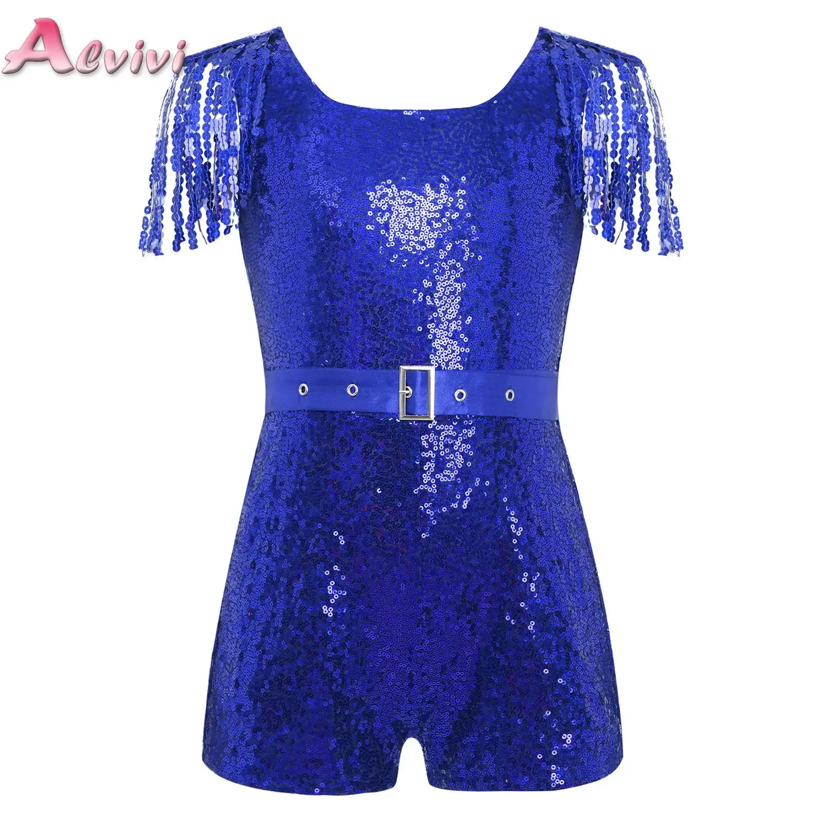 

Kids Girls Fashion Short Romper Sequins Tassels Jumpsuit Shiny Sequins Sleeveless Shorts Jumpsuit for Birthday Wedding Party