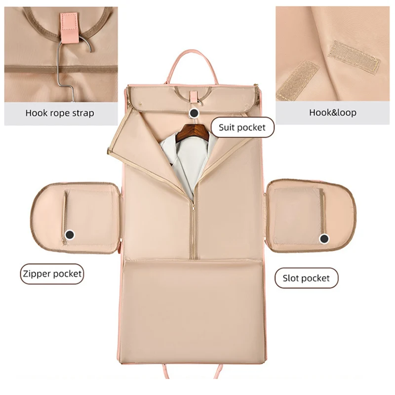 Travel Suit Bag PU Folding Suit Storage Handbag Women Luggage Sport Outdoor Multi Function Organizer Shoulder Duffel Travel Bag