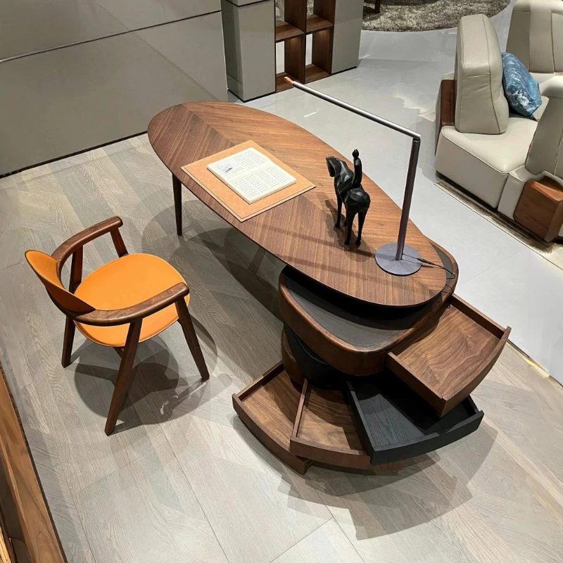 Upgrade Designer Office Table Aesthetic Cabinet Specialty Workstations Office Desk Storage Wooden Escritorio Oficina Furniture