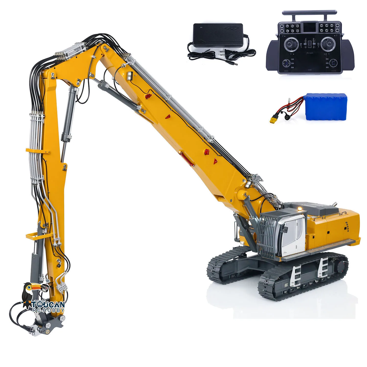 KABOLITE K970-300 Metal 1/14 Demolition RC Excavator Hydraulic Tandem XE Digger Remoted Heavy Machinery Trucks Boy Outdoor Toy