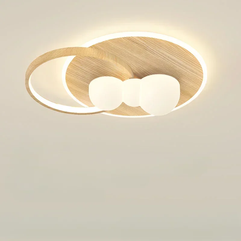 Creative Cloud Bubble Ceiling Lamp for Children's Room Light Bedroom Original Wood Grain Design Cream Wind Theme