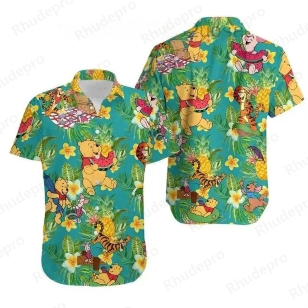 Disney New Winnie The Pooh Hawaiian Shirt Inspired Men's Button Down Short Sleeve Shirt 2025 Hawaiian Shirt Casual shirts