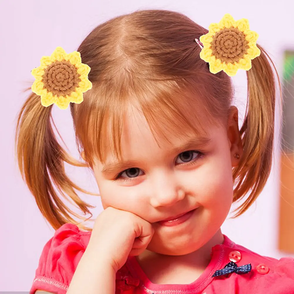 

Набор из 3 хлопковых резинок для волос с подсолнухами, эластичные держатели для хвоста, цветочные аксессуары для волос для женщин, на каждый день, милые повязки для волос с цветами