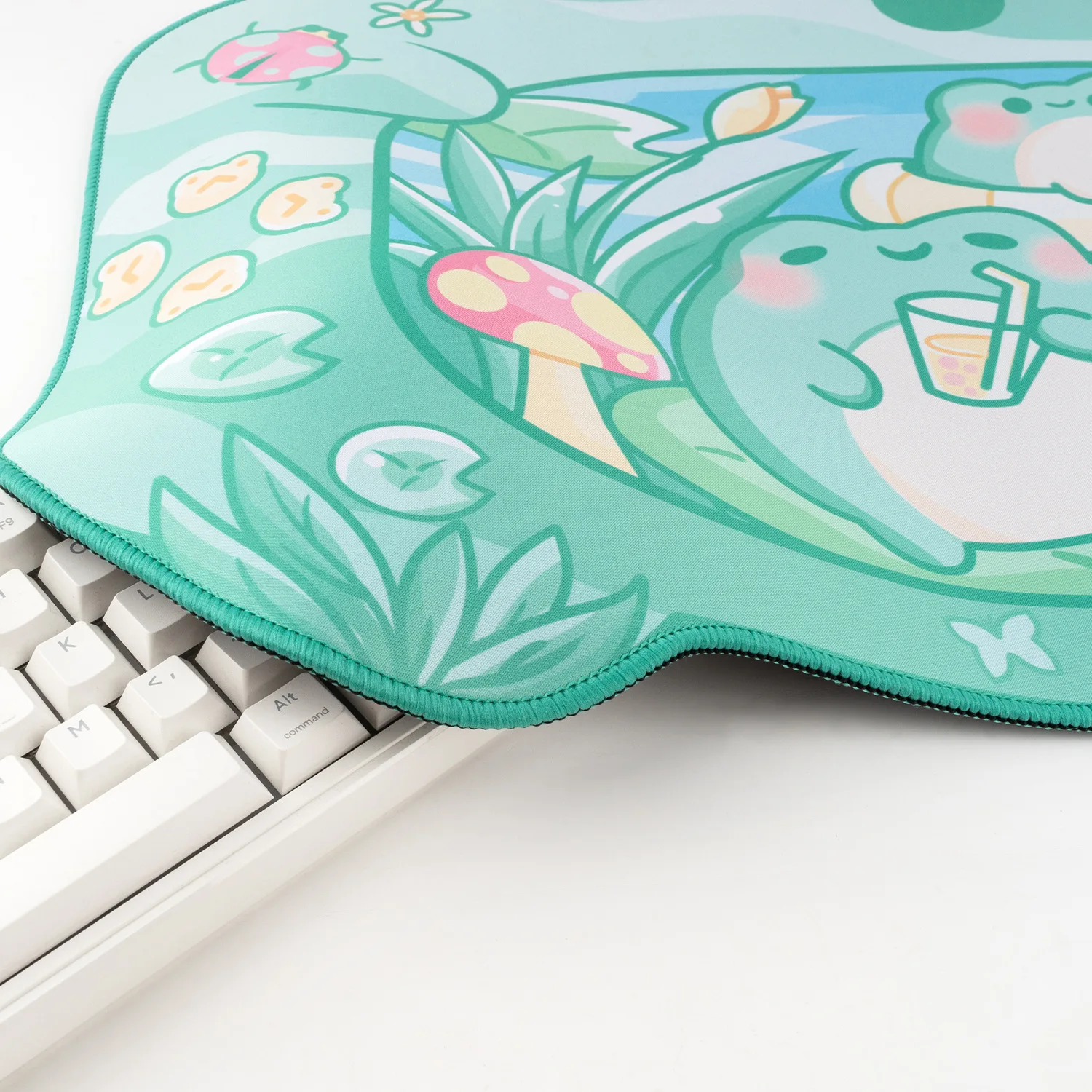 Imagem -05 - Extra Grande Kawaii Gaming Mouse Pad Bonito Sapo Verde Tapete à Prova de Água Antiderrapante Laptop Mat Acessórios de Mesa Xxl