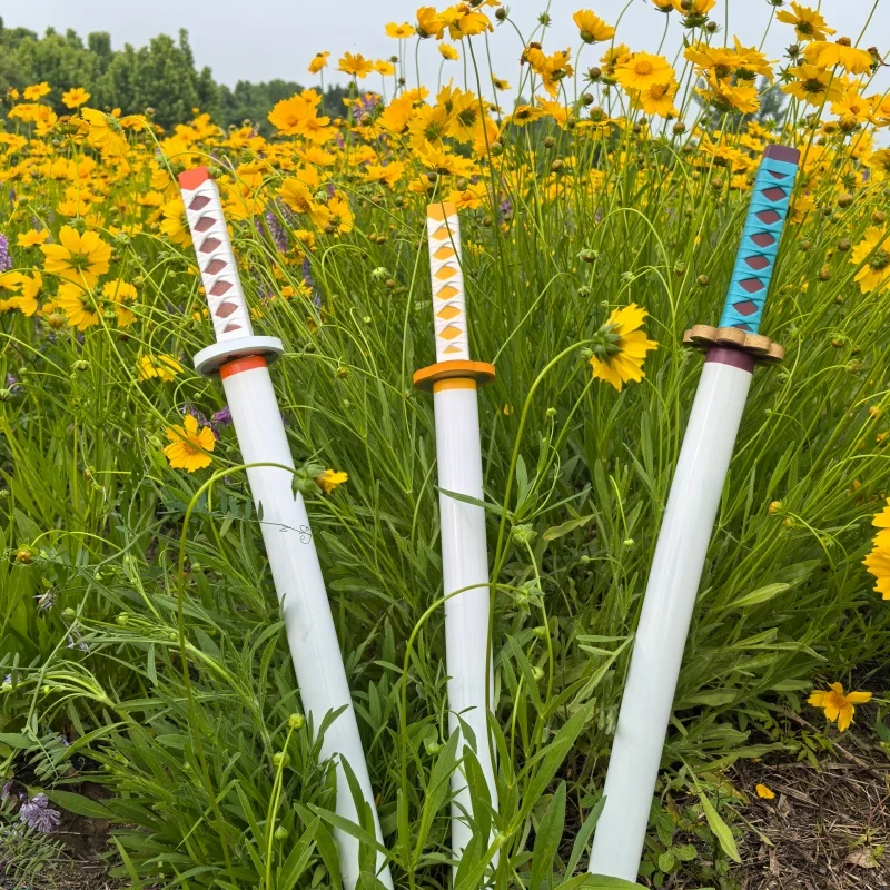 Espada Katana de Anime Demon Slayer de 28.35 pulgadas, espada Shinobu de PU, sable samurái, Katana japonesa de Anime, regalo de Tanjirou, decoración para el hogar