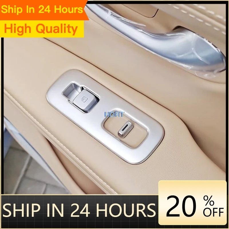 NEW Car Styling Gear Shift Window Control Panel Air Vent Outlet Cover For Huawei Aito M7 Seres M7 2024 + ABS Chrome Silver Inter