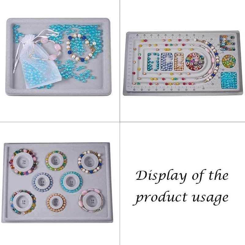 Papan Desain Manik-manik ABQR, Papan Desain Gelang, Papan Manik-manik Berlapis, Alas Papan Manik-manik, Organizer Perhiasan Kalung -B