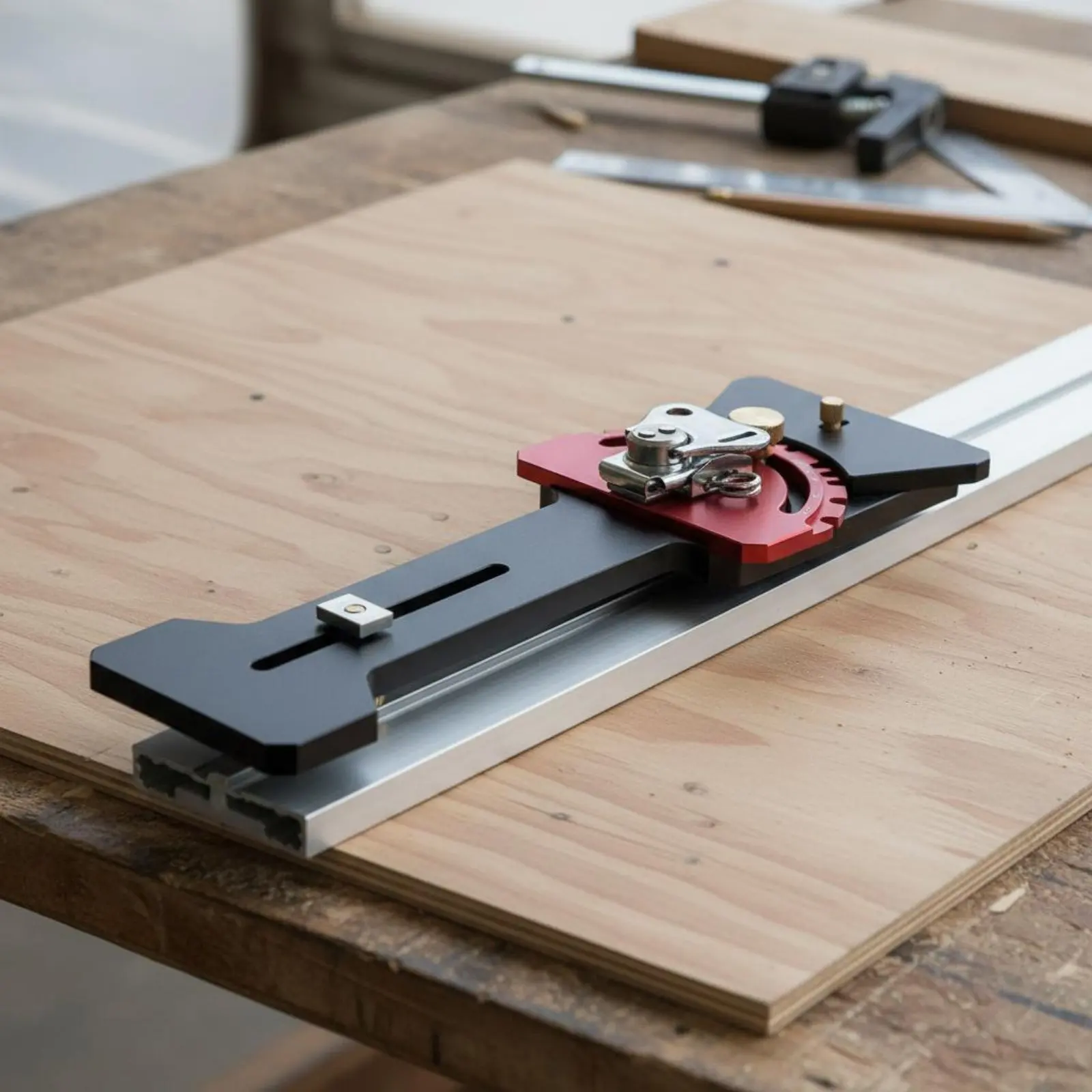 

Saw Rail Square Aluminum Alloy 90 Degree Rail Stop Adjustable Angle Square Anodized Finish Power Tool Accessory Fast Adjust