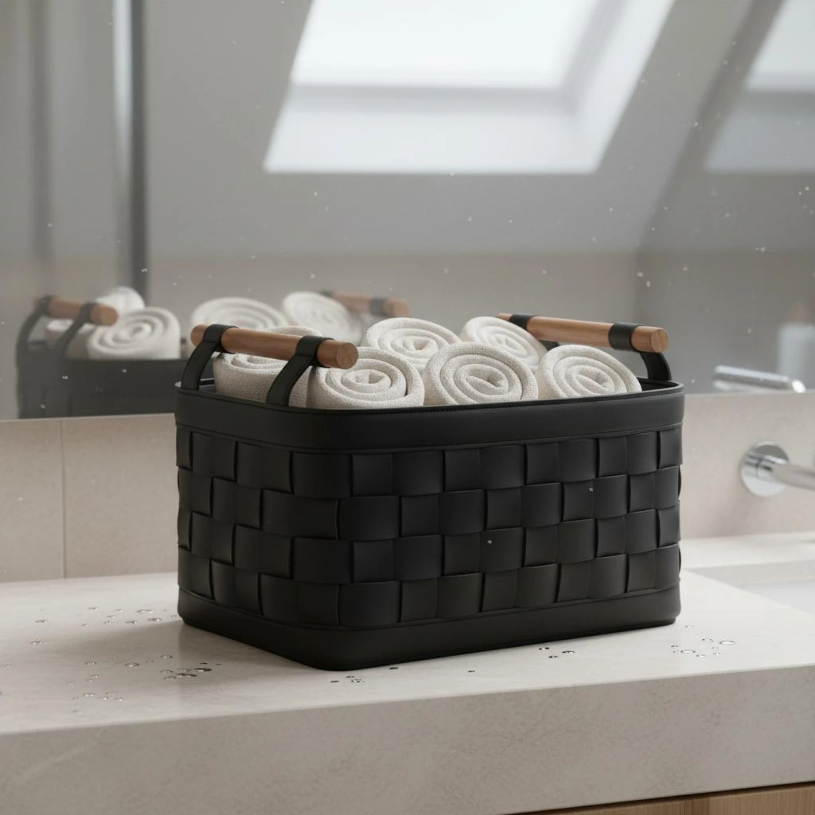 

Bra Storage Basket Wooden Handles Sturdy for Dressing Room, Closet