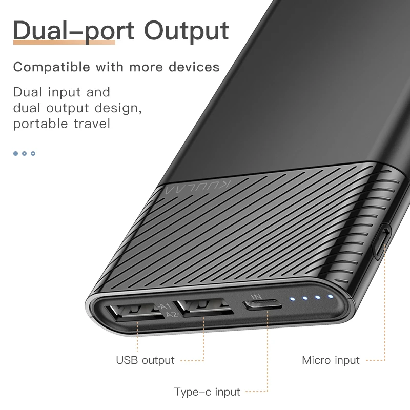 KUULAA-cargador portátil de 10000mAh para móvil, PowerBank de carga rápida para redmi note 10 9 pro poco m3 x3 f3, iPhone 13 12 11