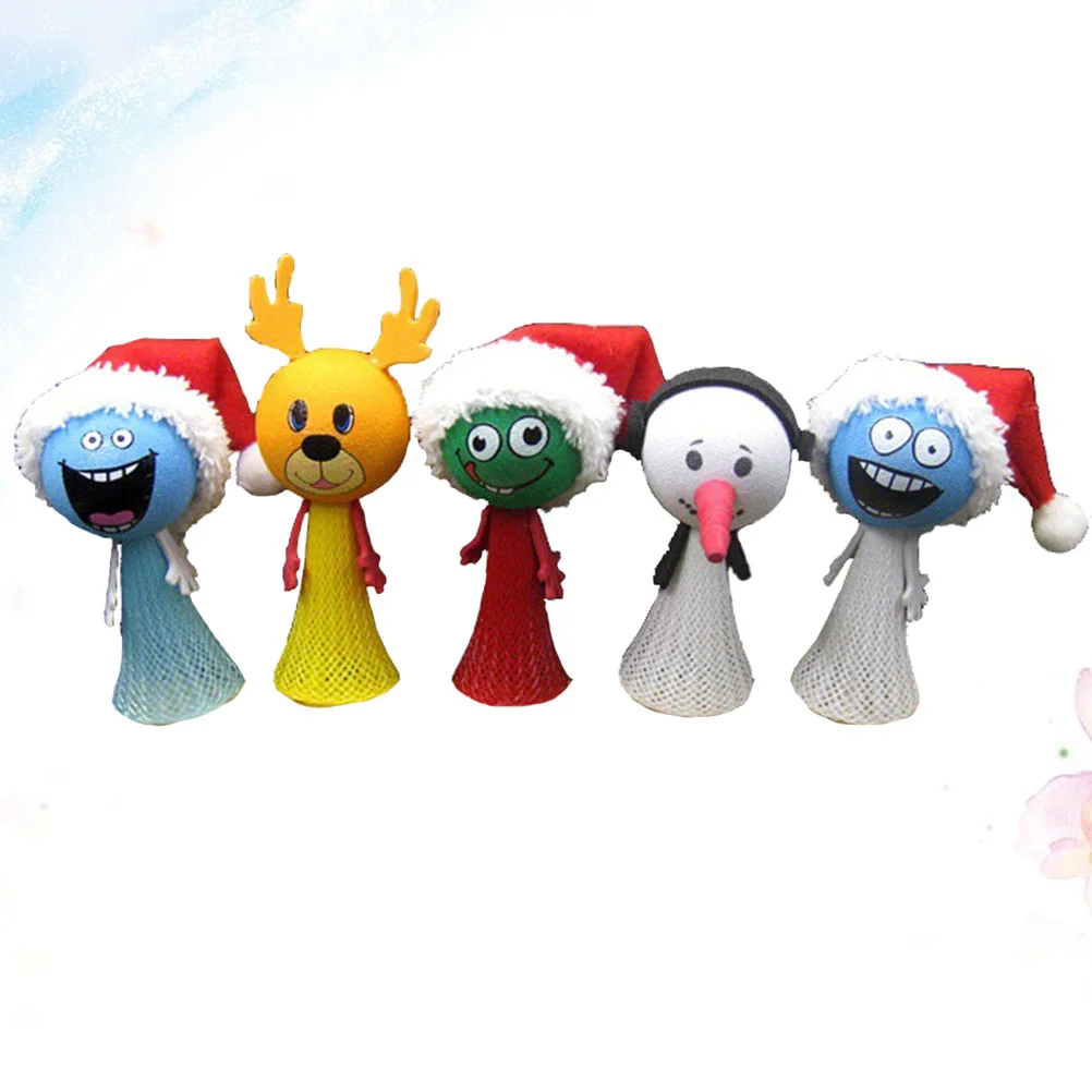 

5 Pcs Family Puppet Finger Story Time Puppets Role Play Animal Bounce Jump Elf