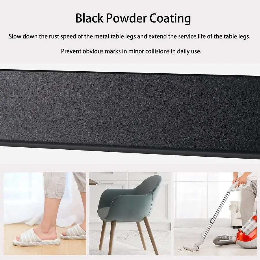 Table Legs for Desk, Heavy Duty Square Tube Iron, DIY Furniture Legs for Dining and Coffee Table, Computer Desk, Workbench, Meet