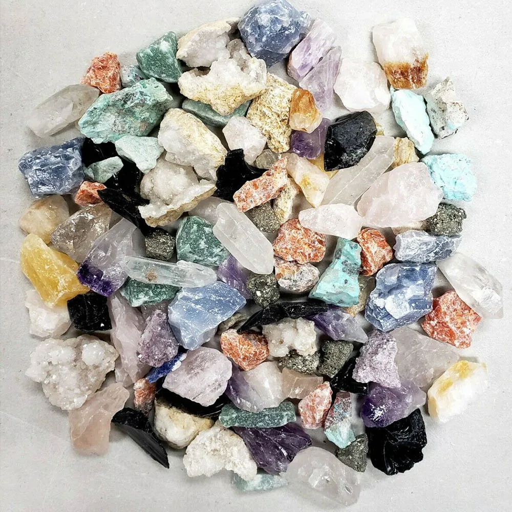 100g Sortierte Kristalle in Großpackung, Natürliche Rohe Kristall-Chips, Raue Steine, Sammlerstücke für Heilung, Reiki, Edelsteine, Heimdekoration – Detail 4