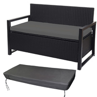 100% Waterproof Garden Bench Cushion 2/3 Seater Outdoor Long Bench Seat Pad for Garden Patio Coffee Shop whit Removable Cover