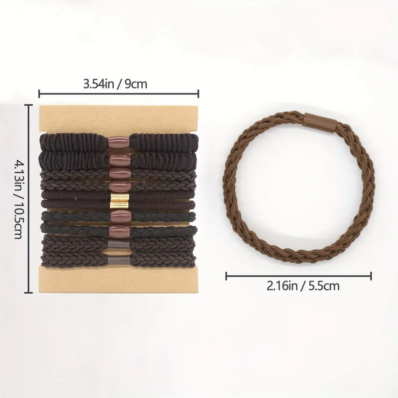 10pcs/set Women Elastic Hair Rubber Bands Girls Silk Hair Scrunchie Black Hair Tie satin Hair Rope Hairbands hair accessories view 3