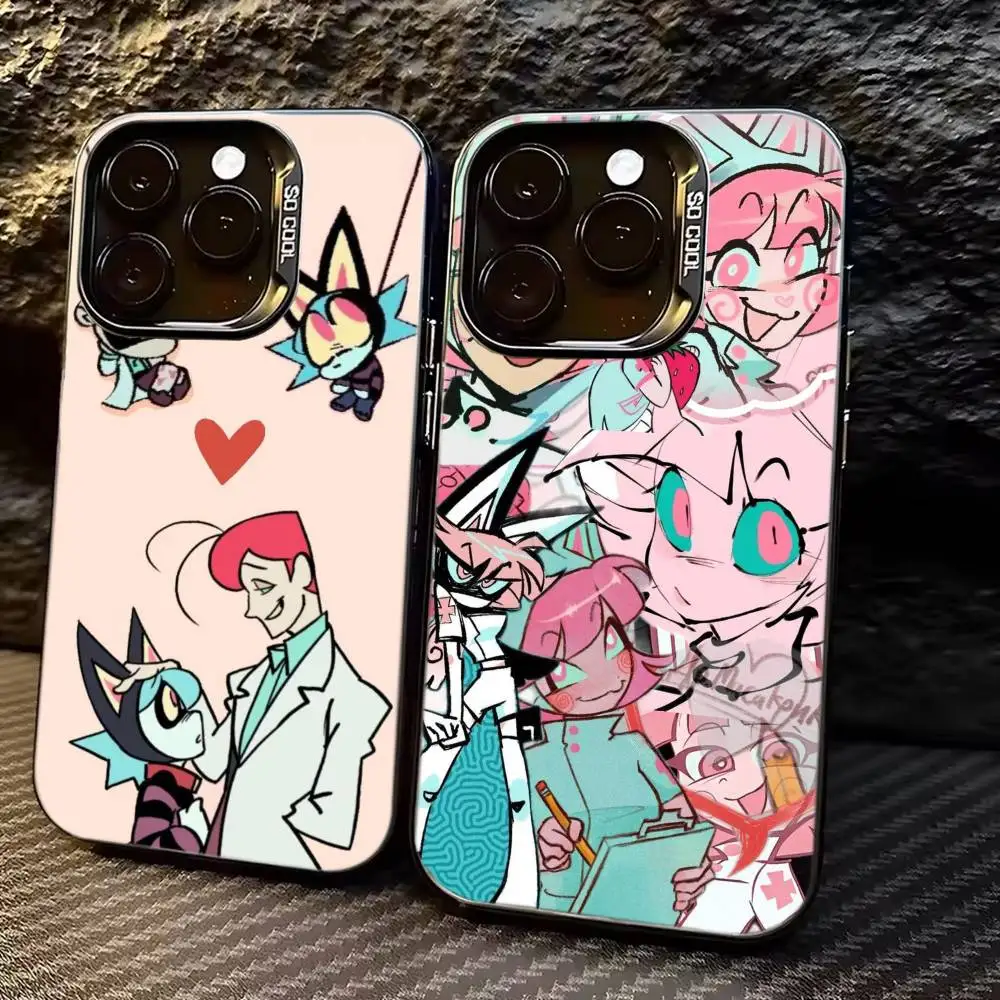 

Anime P-Psychocuties Creative Phone Case For iPhone 17,16,15,14,13,12,11 Plus,Pro Max,XS,Colored Silver Plated Inside Cover