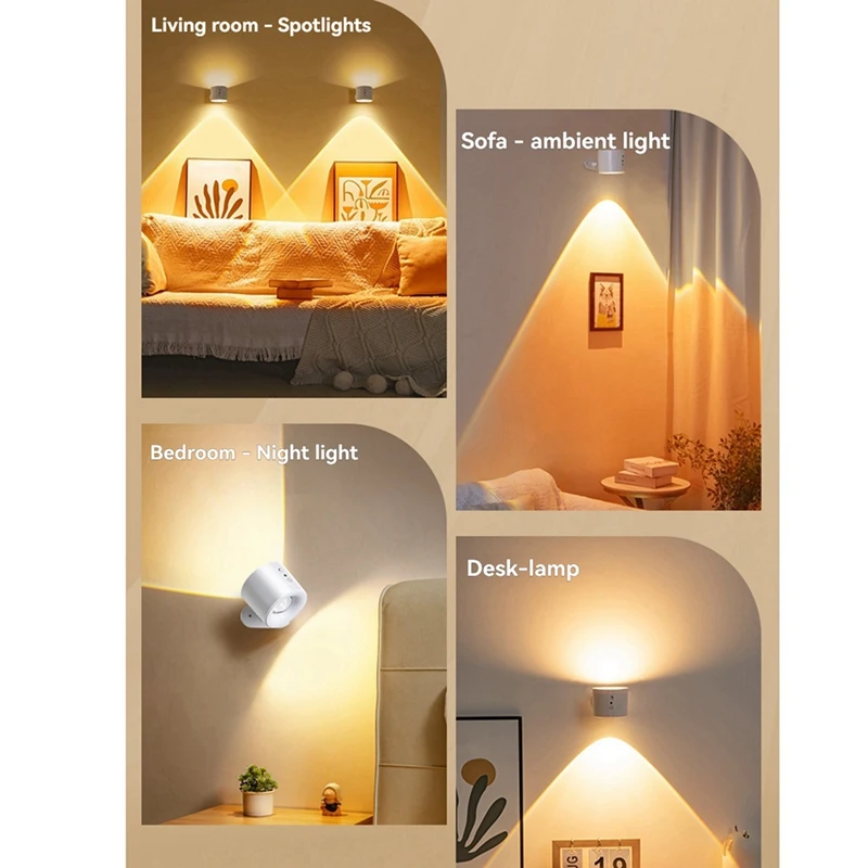 Abpq-livre de unhas dupla cabeça luz quente lâmpada de parede casa quarto lâmpada de cabeceira corredor atmosfera avançada nightlight