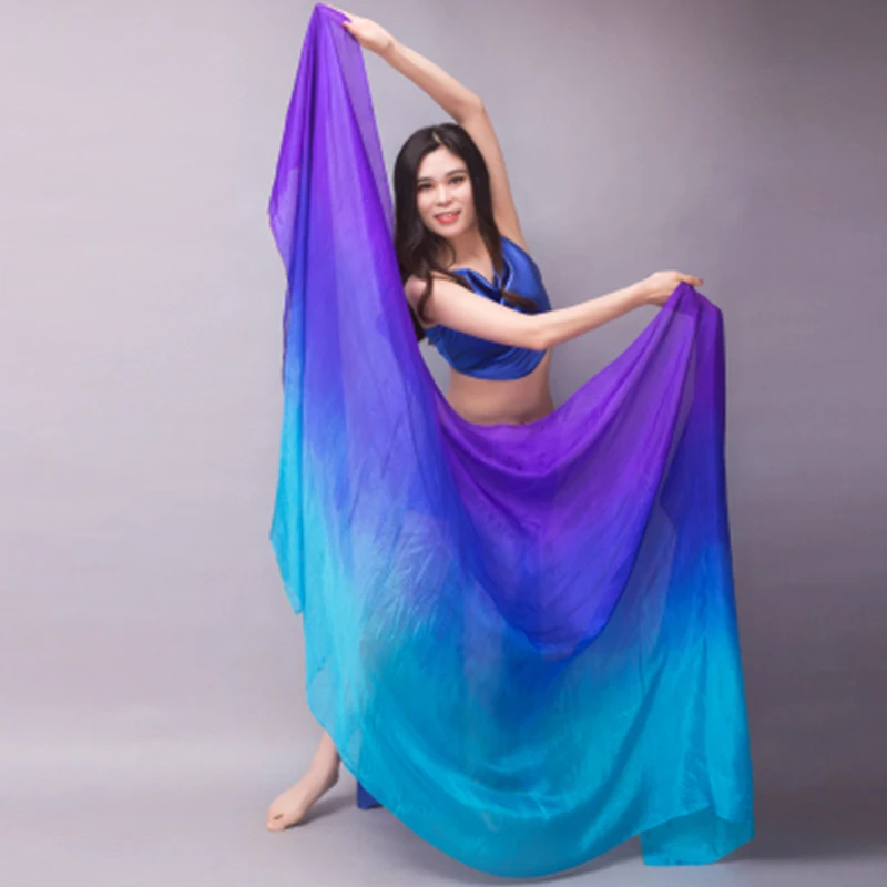 scarf belly dance veil velo danza del vientre shawl for belly dancing silk vei scarf bellydance Gradient Rainbow Adults veil