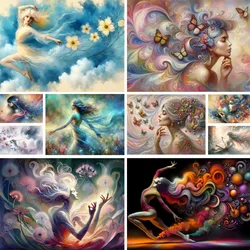 Portrait Butterfly Girl Painting By Numbers 40x50 Acrylic Paint Crafts Kits For Adults Decoration Home Child's Gift 2023 HOT
