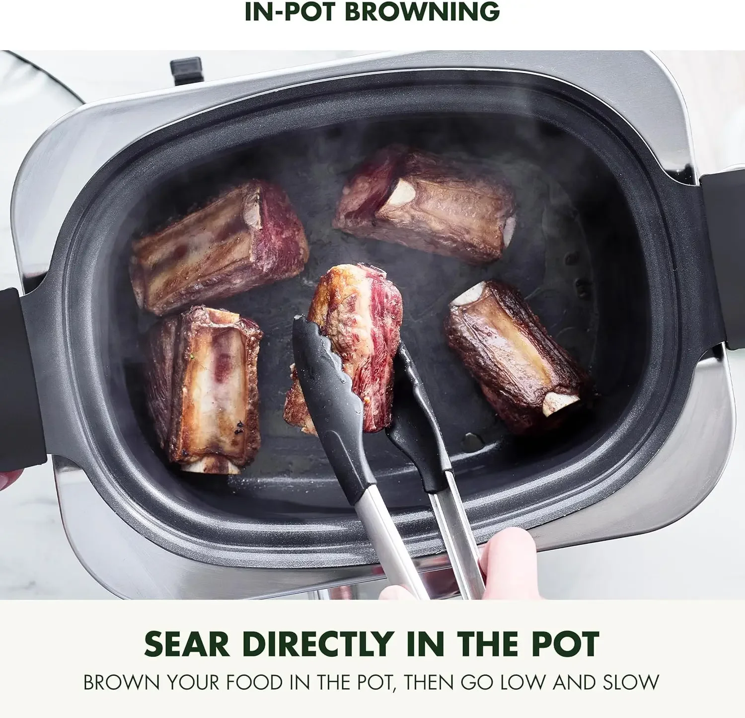 Elite 8 - in -1 Programmable 6QT Electric Slow Cooker, Dishwasher Safe Lid & Removable Crock, PFAS-Free Healthy Ceramic Nonstick