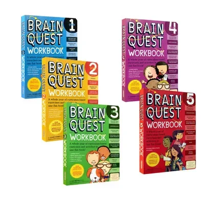 Brain Quest workbook English version of the intellectual development card books questions and answers card smart Child kids