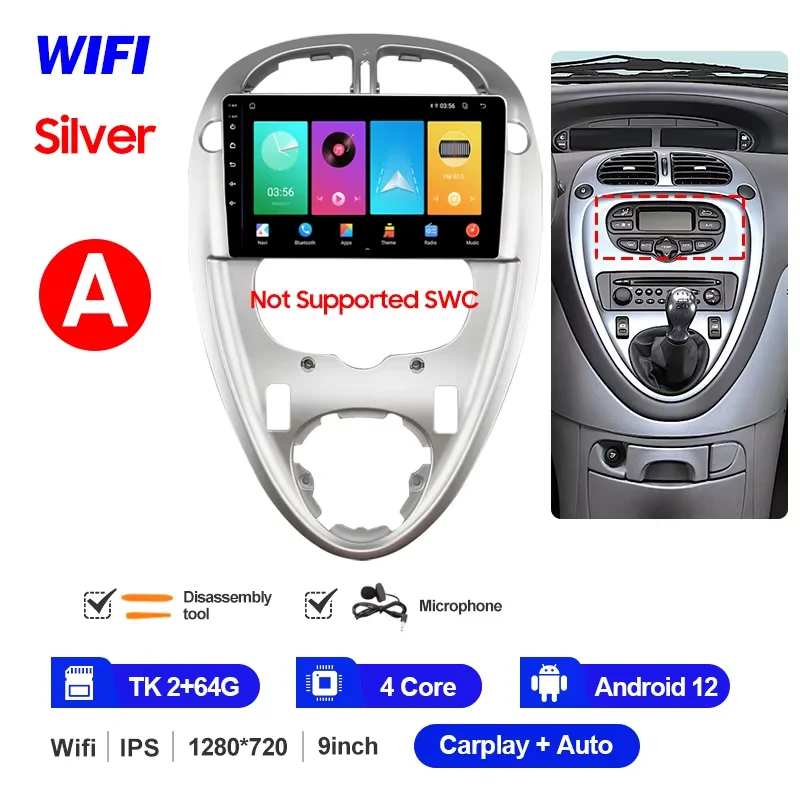QSZN 2 Din Autoradio Voor Citroen Xsara Picasso 1999-2010 WiFi + 4G Multimedia Video Player Stereo GPS Navigatie Draadloze Carplay