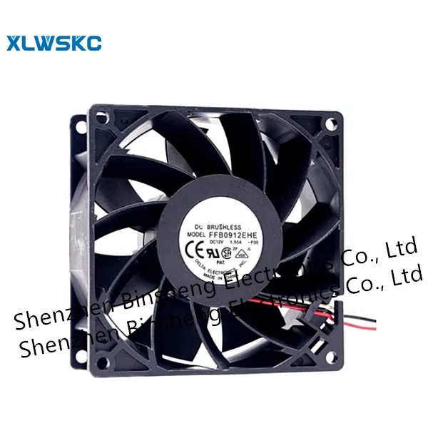 Ponto de refrigeração do rolamento de esferas dobro, volume do vento alto do violino, FFB0912EHE, 9038, 92x38mm, 12V, 1.50A, 9cm