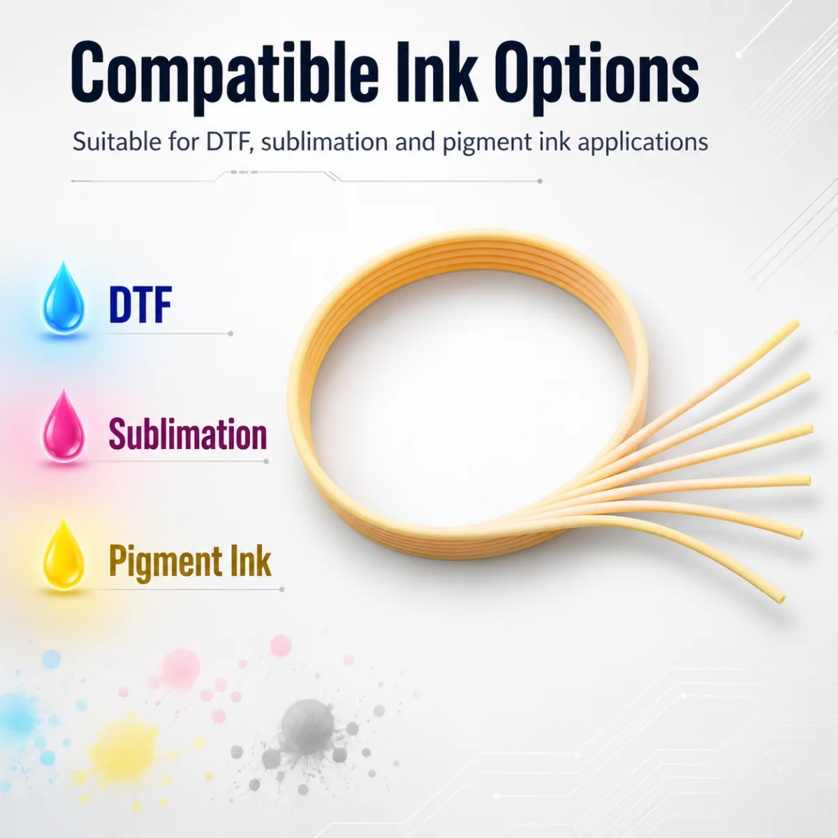 6 Rows 4*2mm Soft Ink Tube Silicone Solvent Flexible Hose For Epson L1800 L1300 ET8550 L18050 L805 XP15000 CISS DTF Damper Tube