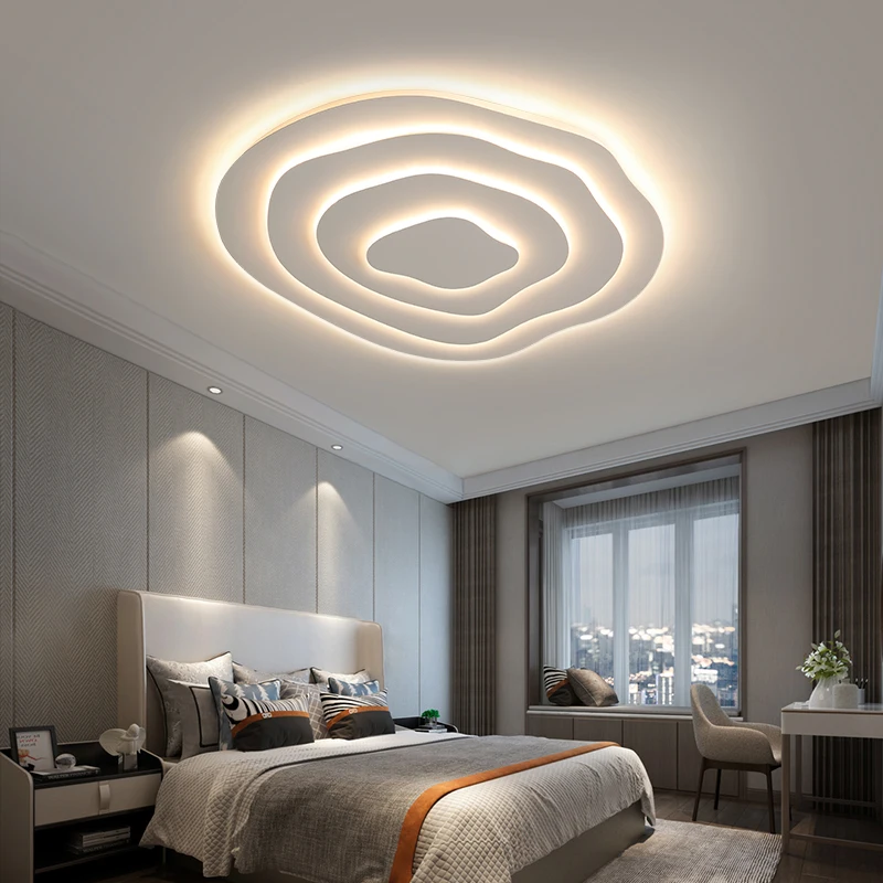 Nordic Corrugated Bedroom Chandeliers Modern Atmosphere Flush Mount Ceiling Light Designer Funiture Living Room Terrace Lamp