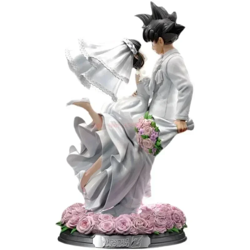 31-33cm Dragon Ball Son Goku And Chichi Marry Wedding Hot Selling Anime Action Figure Decoration Collectible Model Gifts Toys