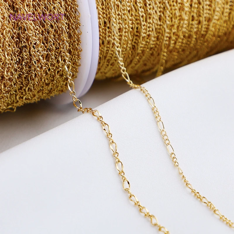 2022 Latest Design 14K Gold Plated Oval Thin Chains For Necklace Bracelet Making Accessories DIY Jewelry Handmade Materials