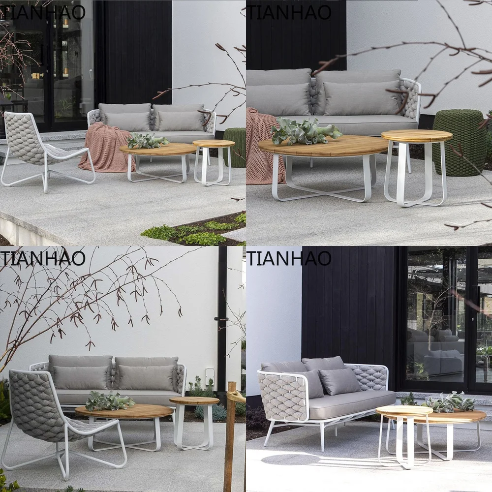 Outdoor Wicker Sofa Set for Patio Garden Balcony with Rattan Coffee Table for Outdoor Living Space Outdoor Furniture for