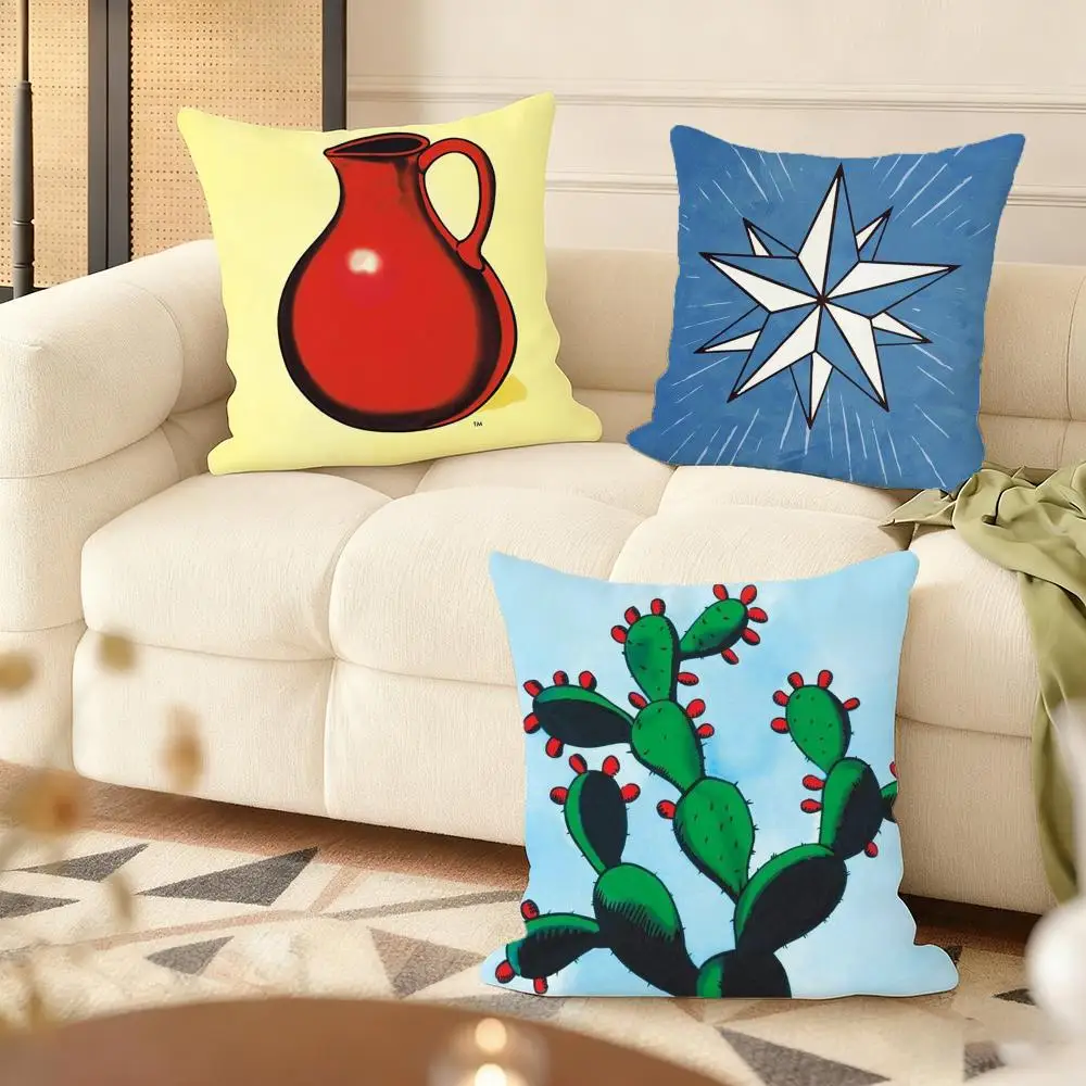 Mexican B-Bingo Lottery Cushion Cover Soft Plush Double-Sided Printed Sofa Pillow Cushion Cover | Cozy All-Season Decor Gift