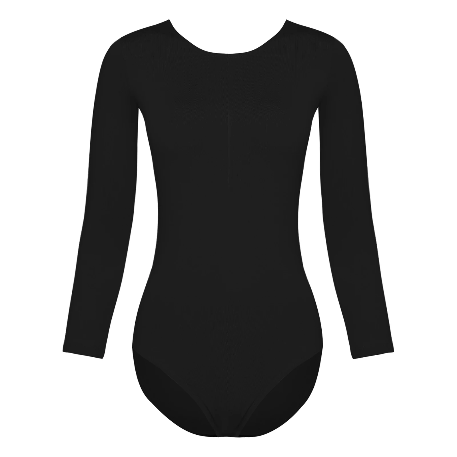 

Women Long Sleeve Solid Color Fleece-lined Gymnastics Leotard Ballet Dance Bodysuit for Figure Skating Yoga Dance Performance