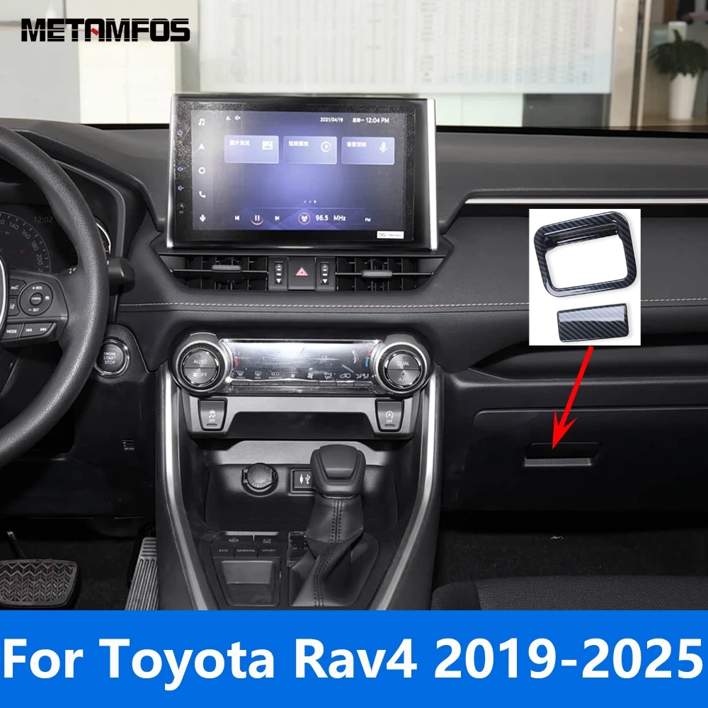 

For Toyota Rav4 Rav 4 2019-2023 2024 2025 Carbon Fiber Glove Storage Box Door Handle Bowl Cover Trim Accessories Car Styling
